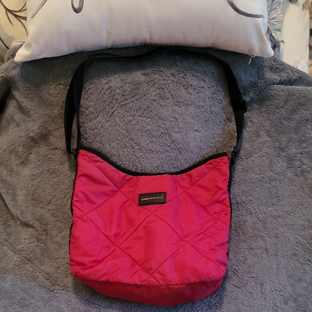 Red Quilted Polo Shoulder Bag